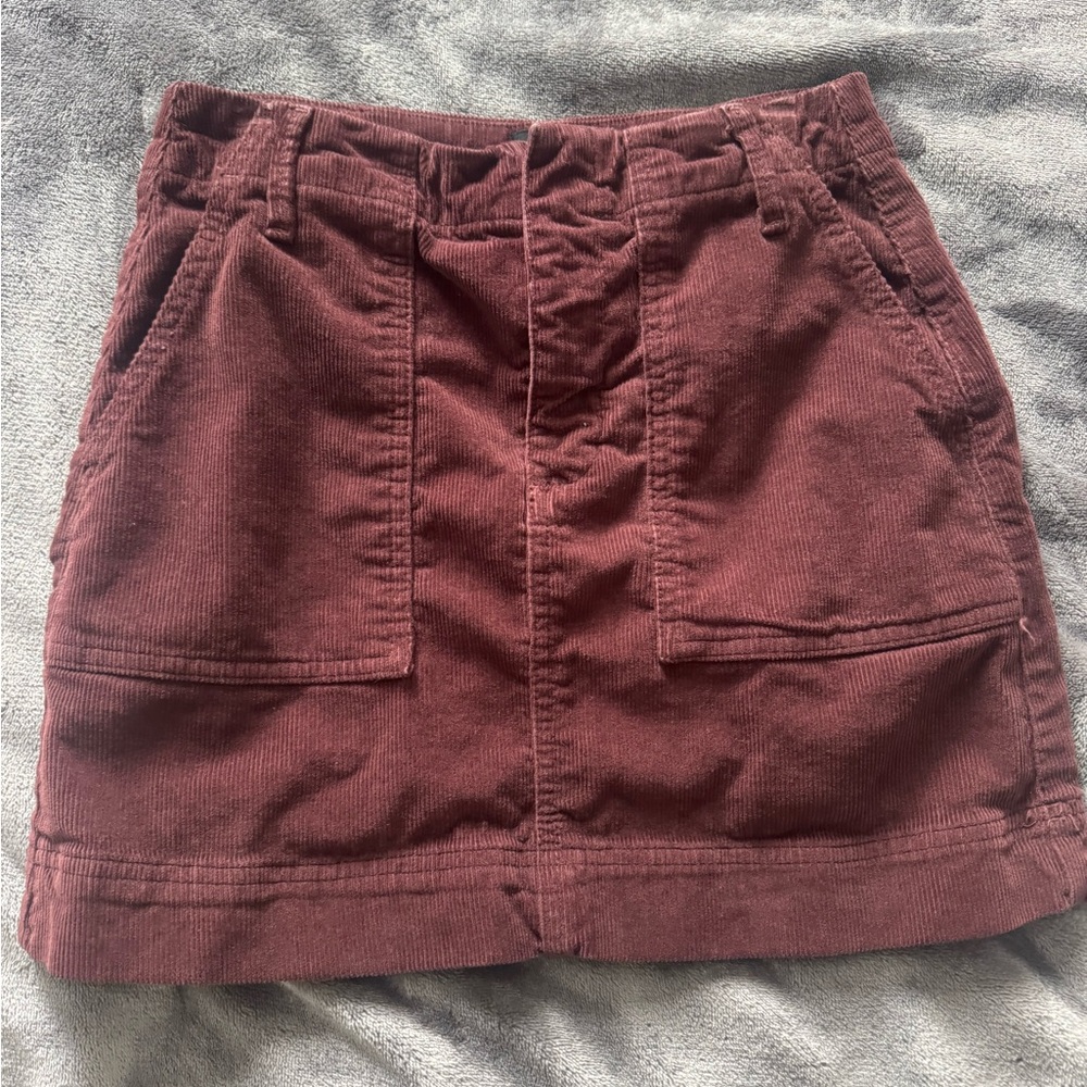 BDG Maroon Corduroy Mini Skirt